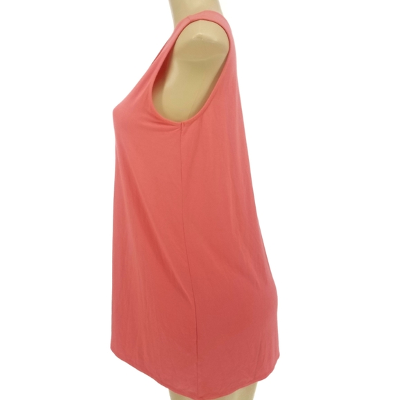 Vince Camuto Pink Asymmetric V Neck Tie Tank Top S - Picture 4 of 6